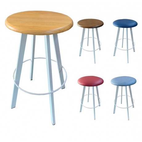 Brendale Bar Stool Assorted Seat Finishes White Frame 750mm